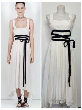 Zara Maxi Dress Studio Collection Ballet Core Lined Pockets Black Tie Sz M L